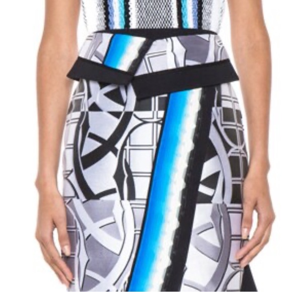 Peter Pilotto Black and White Asymmetrical Midi Skirt 12 - Picture 3 of 12